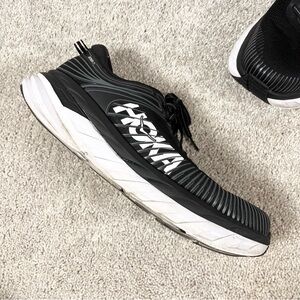 Hoka One One Bondi 7 Men Black White Comfort Shoes Mesh Athleisure Workout Gym